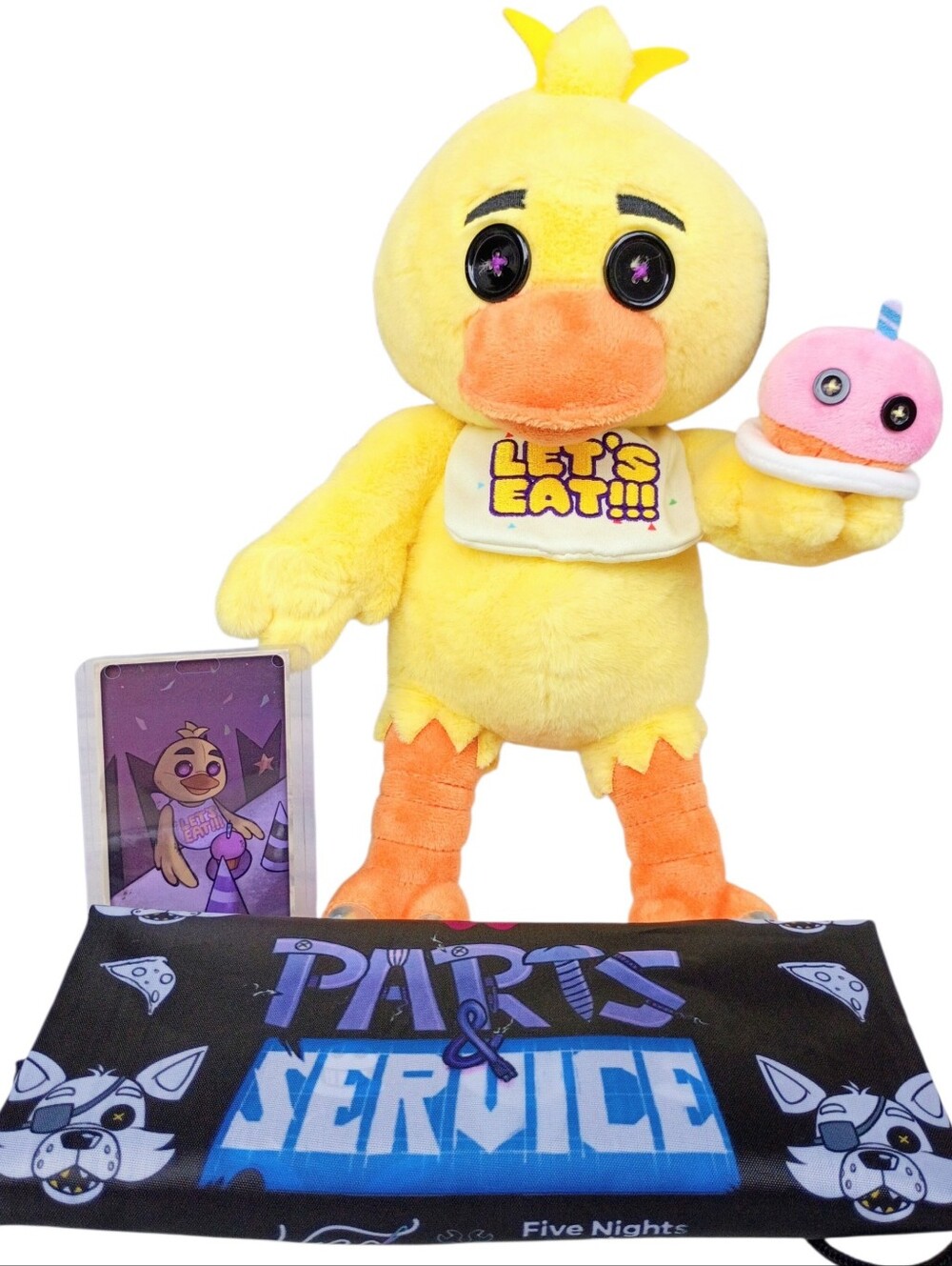 HEX x FNaF Chica Plush Parts & Service Magnetic Plush With Card • NWT